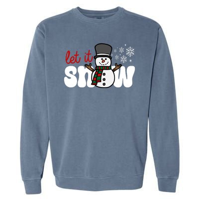 Let It Snow Christmas Holiday Cute Garment-Dyed Sweatshirt