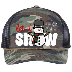 Let It Snow Christmas Holiday Cute Retro Rope Trucker Hat Cap