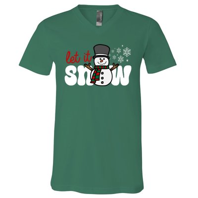 Let It Snow Christmas Holiday Cute V-Neck T-Shirt