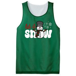 Let It Snow Christmas Holiday Cute Mesh Reversible Basketball Jersey Tank