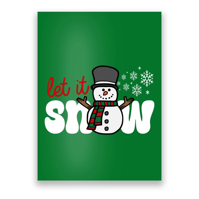 Let It Snow Christmas Holiday Cute Poster