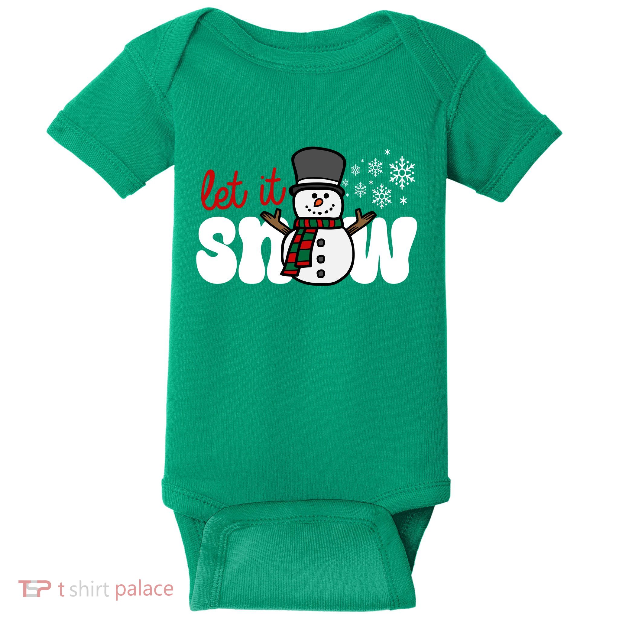 Let It Snow Christmas Holiday Cute Baby Bodysuit