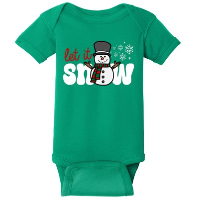 Let It Snow Christmas Holiday Cute Baby Bodysuit