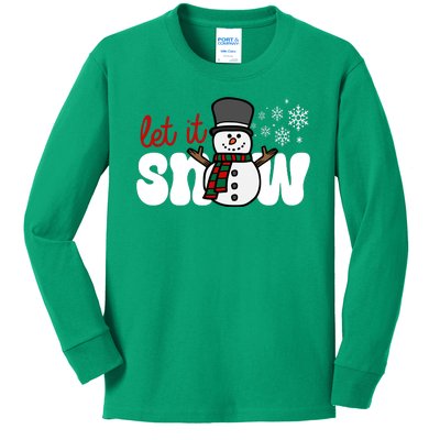 Let It Snow Christmas Holiday Cute Kids Long Sleeve Shirt