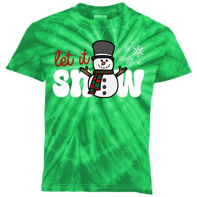 Let It Snow Christmas Holiday Cute Kids Tie-Dye T-Shirt