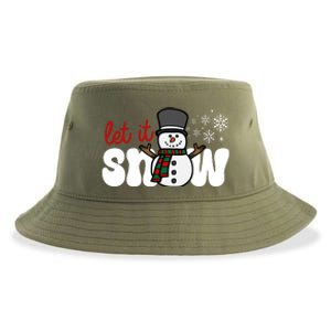 Let It Snow Christmas Holiday Cute Sustainable Bucket Hat