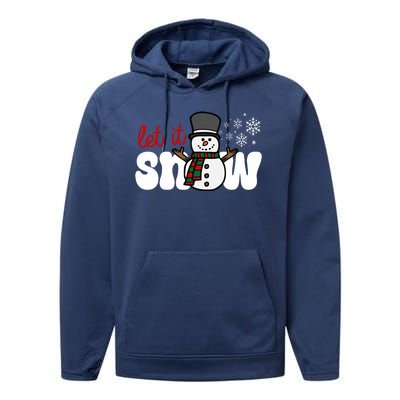 Let It Snow Christmas Holiday Cute Performance Fleece Hoodie