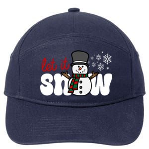 Let It Snow Christmas Holiday Cute 7-Panel Snapback Hat