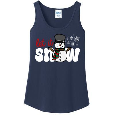 Let It Snow Christmas Holiday Cute Ladies Essential Tank