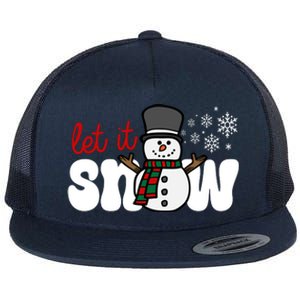 Let It Snow Christmas Holiday Cute Flat Bill Trucker Hat