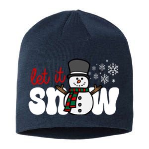 Let It Snow Christmas Holiday Cute Sustainable Beanie