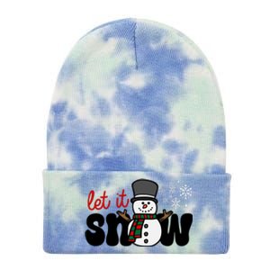 Let It Snow Christmas Holiday Cute Tie Dye 12in Knit Beanie