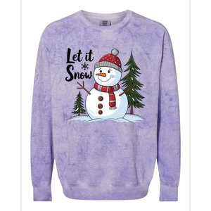 Let It Snow Cute Snowman Christmas Xmas Holiday Colorblast Crewneck Sweatshirt