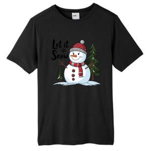 Let It Snow Cute Snowman Christmas Xmas Holiday Tall Fusion ChromaSoft Performance T-Shirt