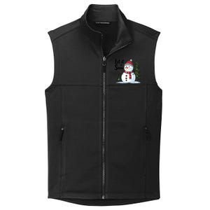 Let It Snow Cute Snowman Christmas Xmas Holiday Collective Smooth Fleece Vest