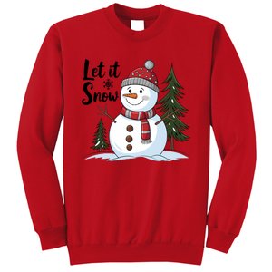 Let It Snow Cute Snowman Christmas Xmas Holiday Sweatshirt