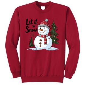 Let It Snow Cute Snowman Christmas Xmas Holiday Tall Sweatshirt