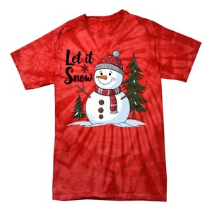 Let It Snow Cute Snowman Christmas Xmas Holiday Tie-Dye T-Shirt