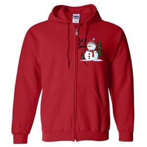 Let It Snow Cute Snowman Christmas Xmas Holiday Full Zip Hoodie