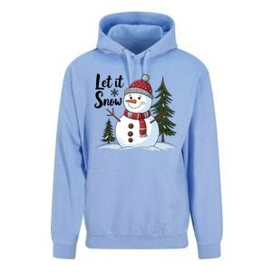 Let It Snow Cute Snowman Christmas Xmas Holiday Unisex Surf Hoodie