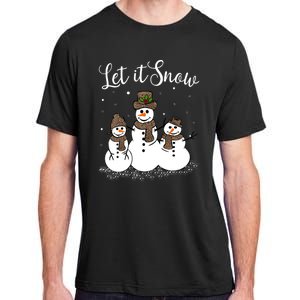 Let It Snow Happy Snow Leopard Print Hats Snow Gift Adult ChromaSoft Performance T-Shirt