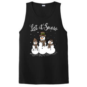 Let It Snow Happy Snow Leopard Print Hats Snow Gift PosiCharge Competitor Tank