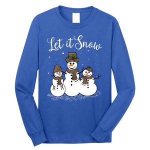 Let It Snow Happy Snow Leopard Print Hats Snow Gift Long Sleeve Shirt