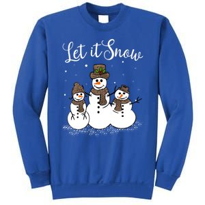 Let It Snow Happy Snow Leopard Print Hats Snow Gift Sweatshirt