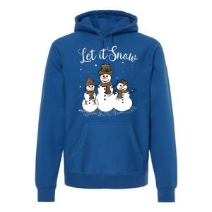 Let It Snow Happy Snow Leopard Print Hats Snow Gift Premium Hoodie