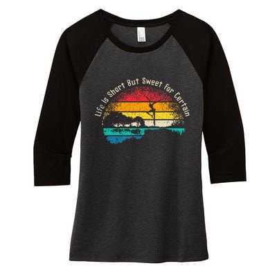 Life Is Short Guitar But Sweet For Certain Women's Tri-Blend 3/4-Sleeve Raglan Shirt