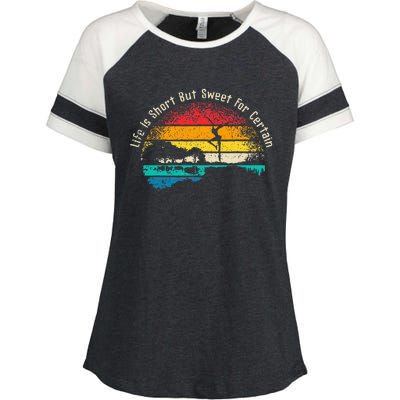 Life Is Short Guitar But Sweet For Certain Enza Ladies Jersey Colorblock Tee