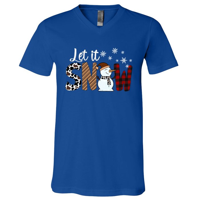 Let It Snow Cute Gift V-Neck T-Shirt