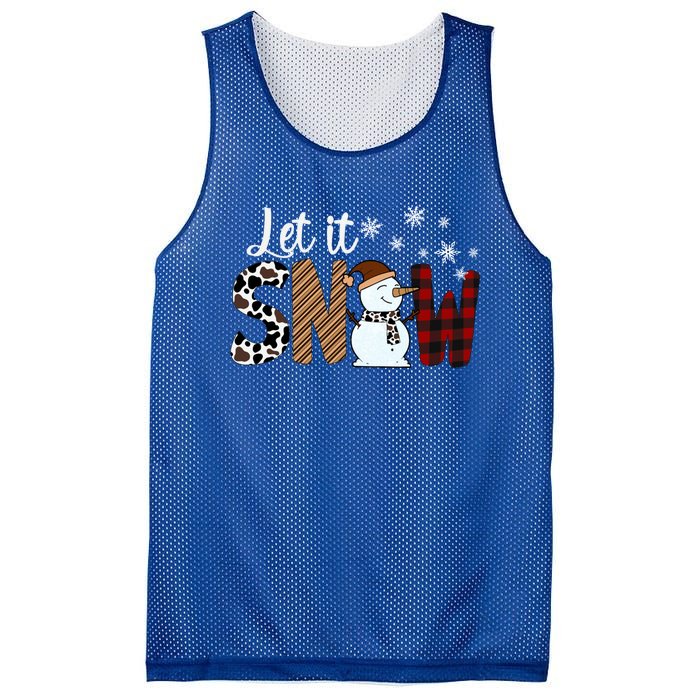 Let It Snow Cute Gift Mesh Reversible Basketball Jersey Tank