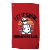 Let It Snow Somewhere Else Christmas Snowman Vintage Platinum Collection Golf Towel