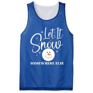 Let It Snow Somewhere Else Funny Winter Hater Ugly Christmas Gift Mesh Reversible Basketball Jersey Tank