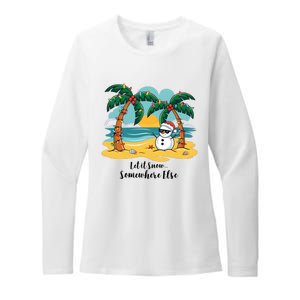 Let It Snow Somewhere Else Christmas Snowman Funny Beach Womens CVC Long Sleeve Shirt