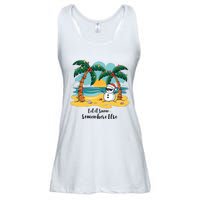 Let It Snow Somewhere Else Christmas Snowman Funny Beach Ladies Essential Flowy Tank