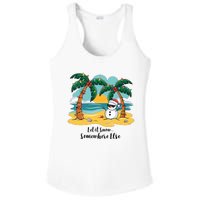 Let It Snow Somewhere Else Christmas Snowman Funny Beach Ladies PosiCharge Competitor Racerback Tank