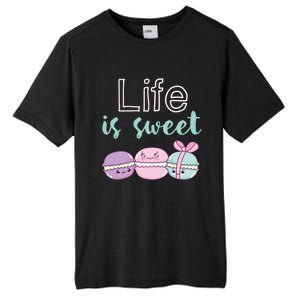 Life Is Sweet Cute And Funny Macaroon French Dessert Gift Tall Fusion ChromaSoft Performance T-Shirt