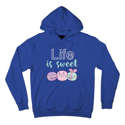 Life Is Sweet Cute And Funny Macaroon French Dessert Gift Hoodie