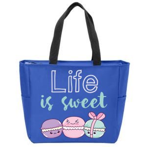 Life Is Sweet Cute And Funny Macaroon French Dessert Gift Zip Tote Bag