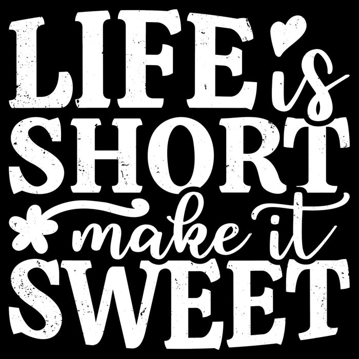 Life Is Short Make It Sweet Inspirational Quote Drawstring Bag