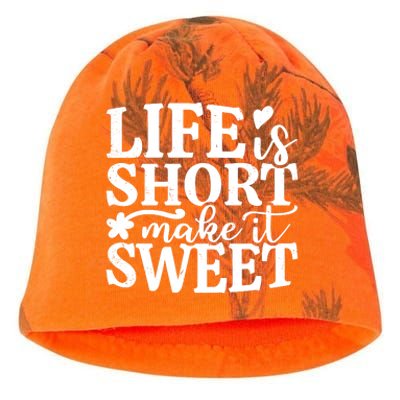 Life Is Short Make It Sweet Inspirational Quote Kati - Camo Knit Beanie