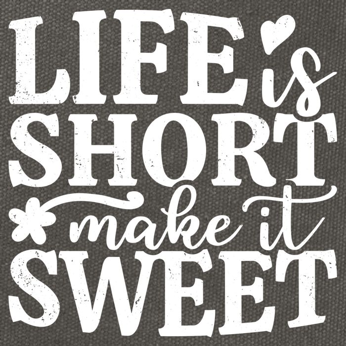 Life Is Short Make It Sweet Inspirational Quote Cotton Canvas Backpack