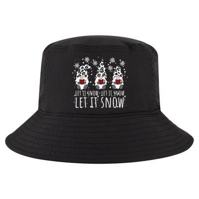 Let It Snow Winter Gnome Leopard Buffalo Plaid Snowflakes Cute Gift Cool Comfort Performance Bucket Hat