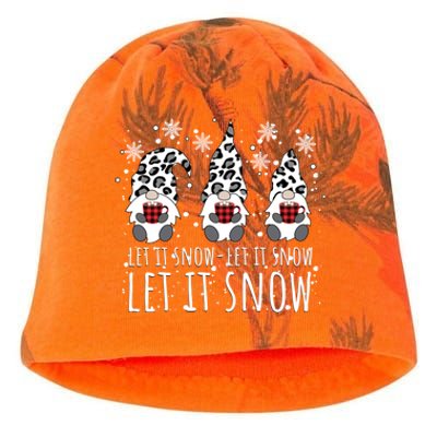 Let It Snow Winter Gnome Leopard Buffalo Plaid Snowflakes Cute Gift Kati - Camo Knit Beanie