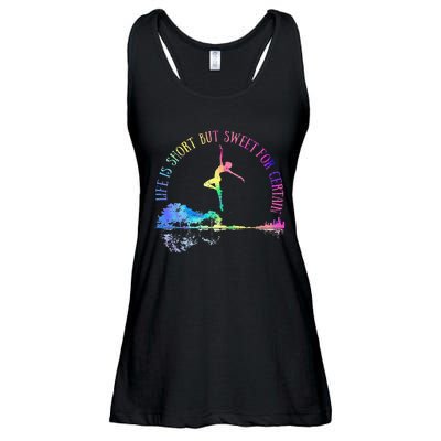 Life Is Short But Sweet For Certain Guitar Music Women Girls Ladies Essential Flowy Tank