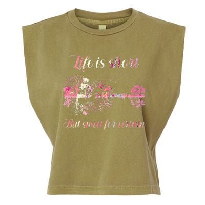 Life Is Short But Sweet For Certain Guitar Garment-Dyed Women's Muscle Tee