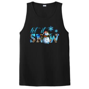 Let It Snow Winter Snow Christmas Holiday Leopard Print Cute Gift PosiCharge Competitor Tank