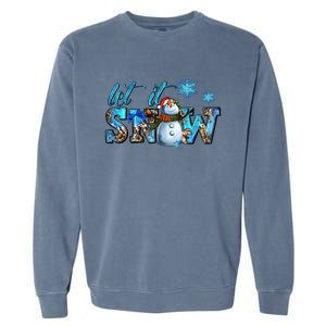 Let It Snow Winter Snow Christmas Holiday Leopard Print Cute Gift Garment-Dyed Sweatshirt